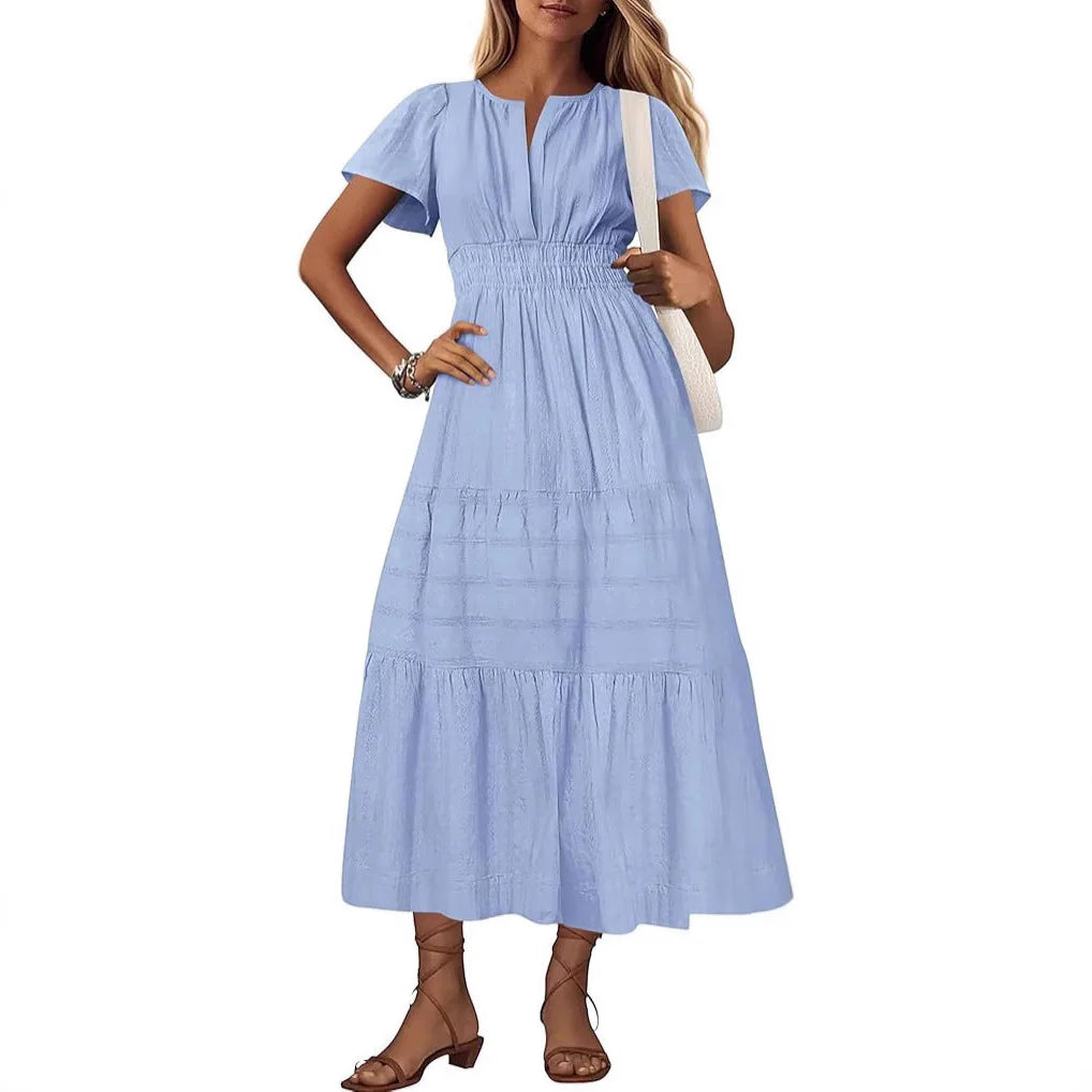 V-neck puff sleeve women's clothing