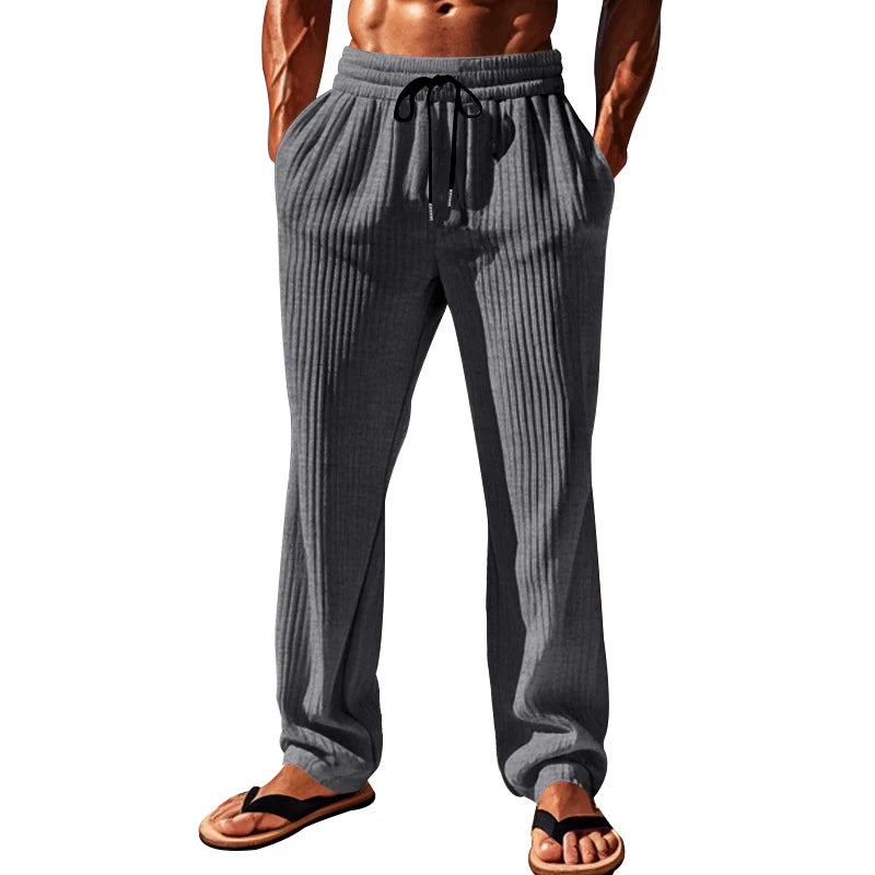 Men'S Vertical Strips Casual Sports Fashion Trousers